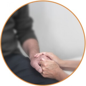 A person being supportive during an intervention.