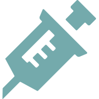 Graphic of a syringe.