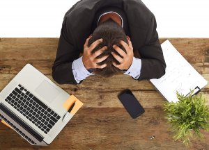 Person stressed out about relapsing.